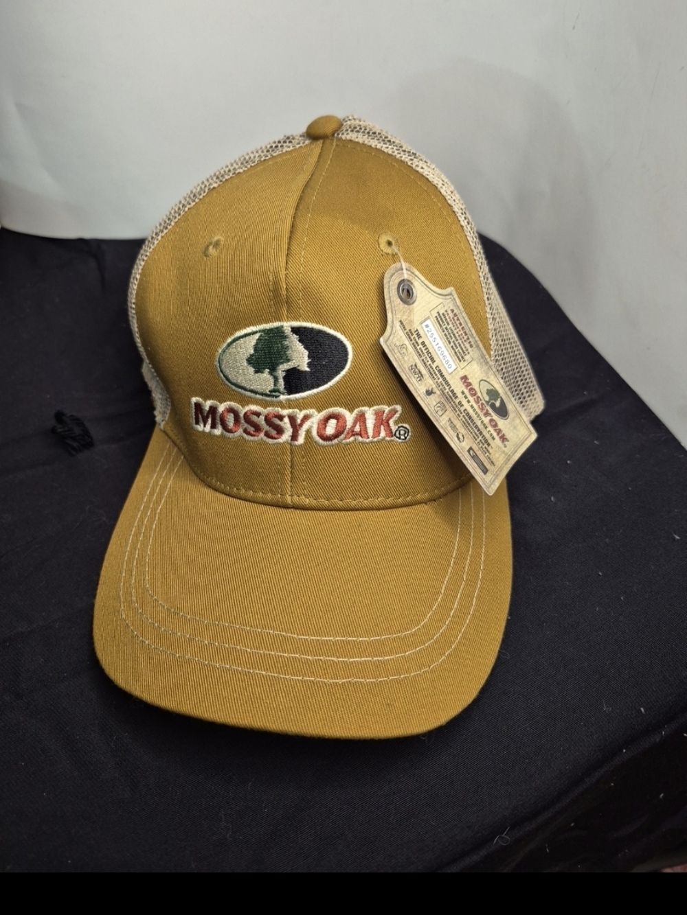 Mossy Oak Logo Trucker Hat in Mustard